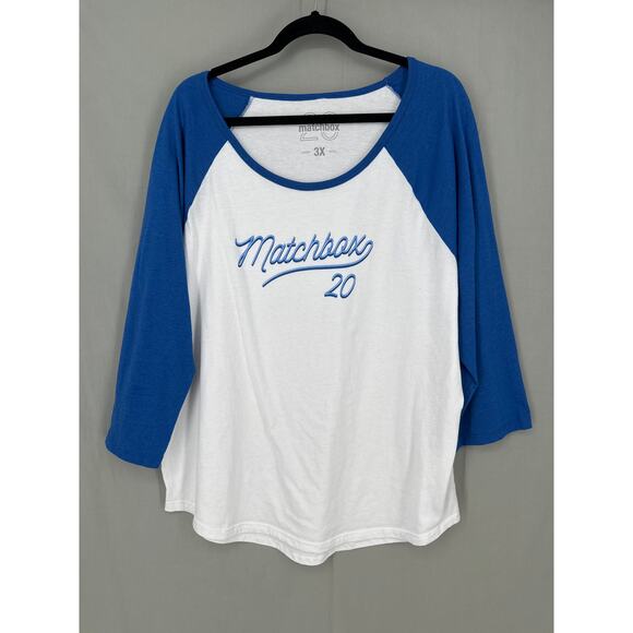 Matchbox 20 Shirt Womens 3X Blue Graphic Baseball Tee Music Band - Picture 1 of 6